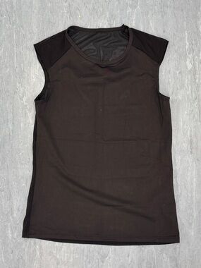 Classic Black Sleeveless Boys Back Mesh Dance Top